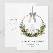 Elegante minimalistische Boho kerstcompositie Feestdagenkaart (Voorkant / Achterkant)