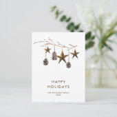 Elegante minimalistische Boho kerstgroet vakantie Briefkaart (Staand voorkant)