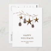 Elegante minimalistische Boho kerstgroet vakantie Briefkaart (Voorkant / Achterkant)