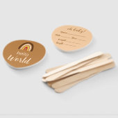 Elegante minimalistische Boho Rainbow Baby Aankond Handwaaier (Niet-gemonteerd)