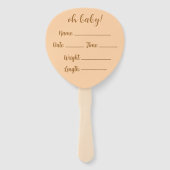 Elegante minimalistische Boho Rainbow Baby Aankond Handwaaier (Achterkant)