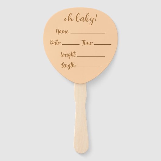 Elegante minimalistische Boho Rainbow Baby Aankond Handwaaier (Achterkant)