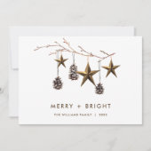 Elegante minimalistische Boho Vrolijke Kerstgroet Feestdagenkaart (Voorkant)