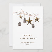 Elegante minimalistische Boho Vrolijke Kerstgroet Feestdagenkaart (Voorkant)