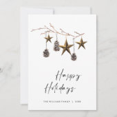 Elegante minimalistische Boho Vrolijke Kerstgroet Feestdagenkaart (Voorkant)