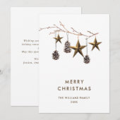 Elegante minimalistische Boho Vrolijke Kerstgroet Feestdagenkaart (Voorkant / Achterkant)