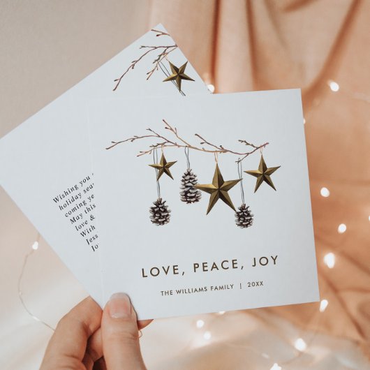 Elegante minimalistische Boho Vrolijke Kerstgroet Feestdagenkaart