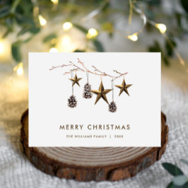 Elegante minimalistische Boho Vrolijke Kerstgroet Feestdagenkaart