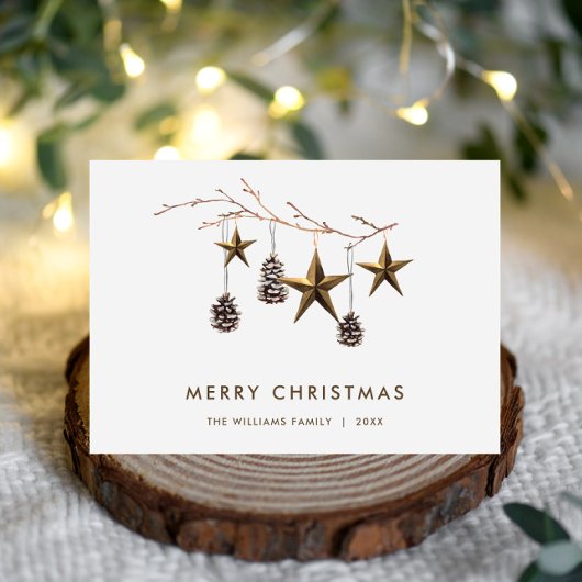 Elegante minimalistische Boho Vrolijke Kerstgroet Feestdagenkaart