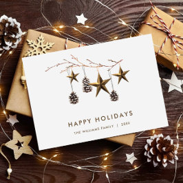 Elegante minimalistische Boho Vrolijke Kerstgroet Feestdagenkaart