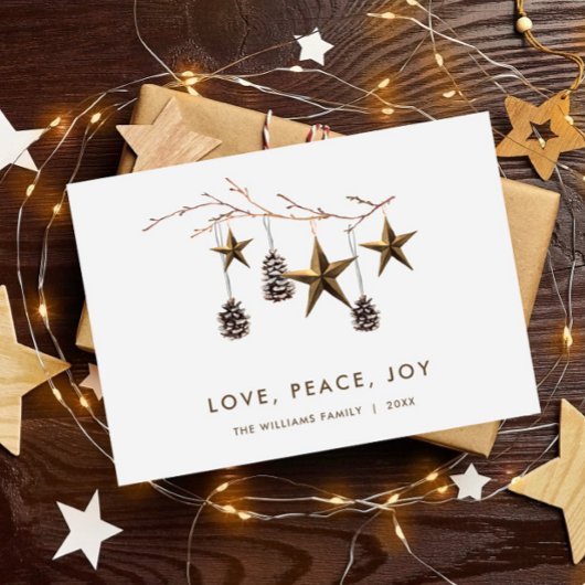 Elegante minimalistische Boho Vrolijke Kerstgroet Feestdagenkaart