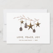 Elegante minimalistische Boho Vrolijke Kerstgroet Feestdagenkaart (Voorkant)