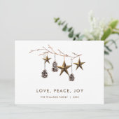 Elegante minimalistische Boho Vrolijke Kerstgroet Feestdagenkaart (Staand voorkant)