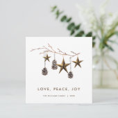 Elegante minimalistische Boho Vrolijke Kerstgroet Feestdagenkaart (Staand voorkant)