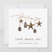 Elegante minimalistische Boho Vrolijke Kerstgroet Feestdagenkaart (Voorkant)