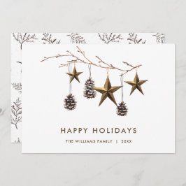 Elegante minimalistische Boho Vrolijke Kerstgroet Feestdagenkaart