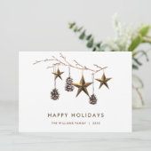 Elegante minimalistische Boho Vrolijke Kerstgroet Feestdagenkaart (Staand voorkant)