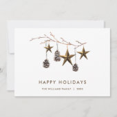 Elegante minimalistische Boho Vrolijke Kerstgroet Feestdagenkaart (Voorkant)