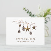 Elegante minimalistische Boho Vrolijke Kerstgroet Feestdagenkaart (Staand voorkant)