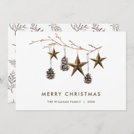 Elegante minimalistische Boho Vrolijke Kerstgroet Feestdagenkaart