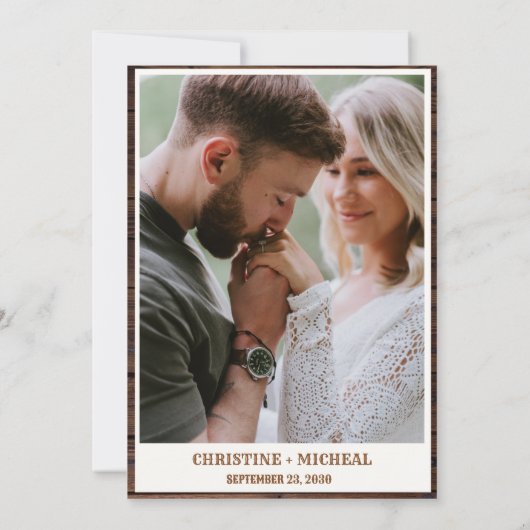 Elegante minimalistische Boho Westerne Cowboy brui Kaart (Achterkant)