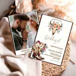 Elegante minimalistische Boho Westerne Cowboy brui Kaart