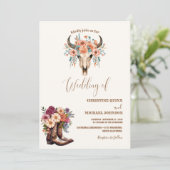 Elegante minimalistische Boho Westerne Cowboy brui Kaart (Staand voorkant)