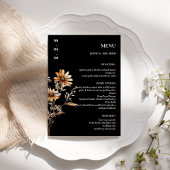 Elegante minimalistische Boho Wildflower Trouwtafe Menu