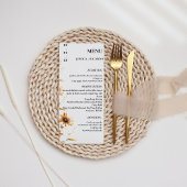 Elegante minimalistische Boho Wildflower Trouwtafe Menu