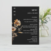 Elegante minimalistische Boho Wildflower Trouwtafe Menu (Staand voorkant)