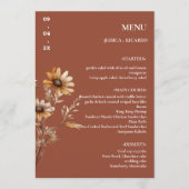 Elegante minimalistische Boho Wildflower Trouwtafe Menu (Voorkant)