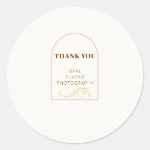 Elegante Minimalistische Boog Bedrijfssticker Ronde Sticker