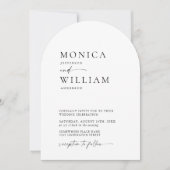 Elegante minimalistische boog bruiloft FOTO QR-cod Kaart (Voorkant)