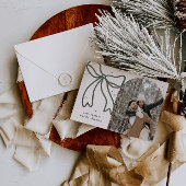 Elegante minimalistische boog enkele foto feestdagenkaart