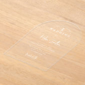 Elegante minimalistische boog handgeschreven scrip acryl uitnodigingen (Laagn)