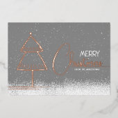 Elegante Minimalistische Boom Folie Briefkaart (Voorkant)