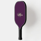 Elegante Minimalistische Bordeauxgroene Monogram Pickleball Paddle (Links)
