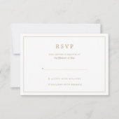 Elegante minimalistische border gouden bruiloft RSVP kaartje (Voorkant)