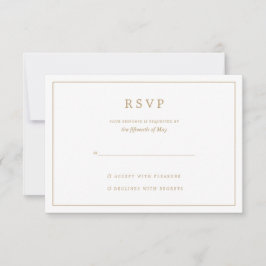 Elegante minimalistische border gouden bruiloft RSVP kaartje