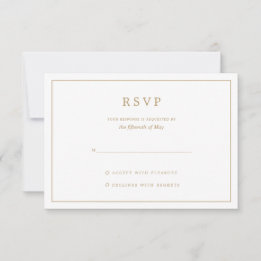 Elegante minimalistische border gouden bruiloft RSVP kaartje