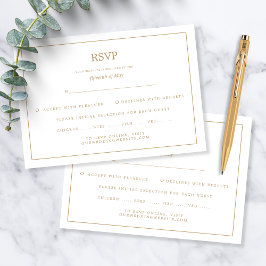 Elegante minimalistische border gouden bruiloft RSVP kaartje