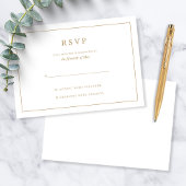 Elegante minimalistische border gouden bruiloft RSVP kaartje