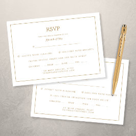 Elegante minimalistische border gouden bruiloft RSVP kaartje