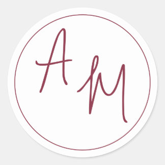 Elegante Minimalistische Botanicals Bourgondië Ronde Sticker