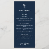 Elegante Minimalistische Botanische Bruiloft Menu (Voorkant)