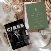 Elegante minimalistische botanische foto bruiloft kaart