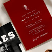 Elegante minimalistische botanische foto bruiloft kaart