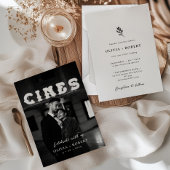 Elegante minimalistische botanische foto bruiloft kaart