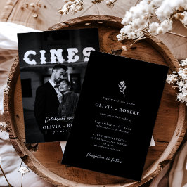 Elegante minimalistische botanische foto bruiloft kaart