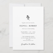 Elegante minimalistische botanische foto bruiloft kaart (Voorkant)